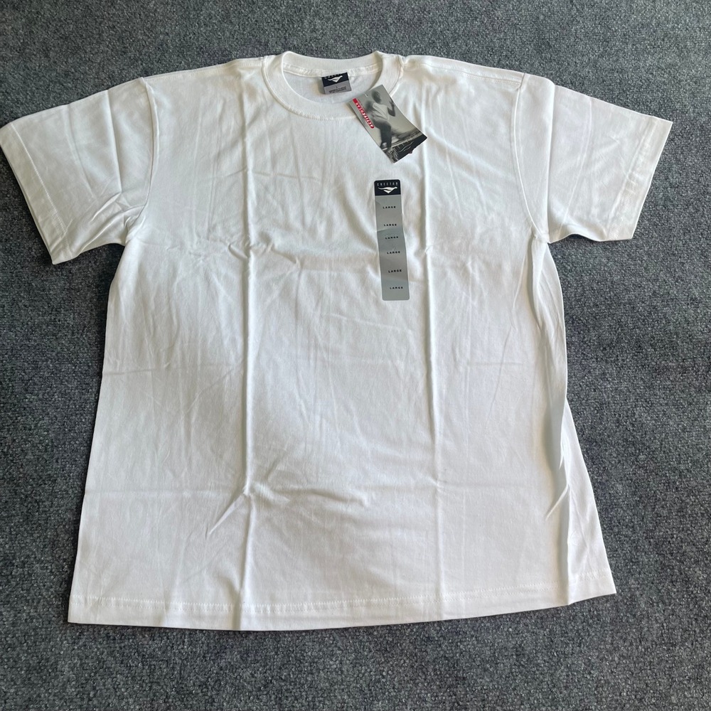 Cheetah Activewear Mens Large White Short Sleeve‎ Crewneck T-Shirt NWT 231